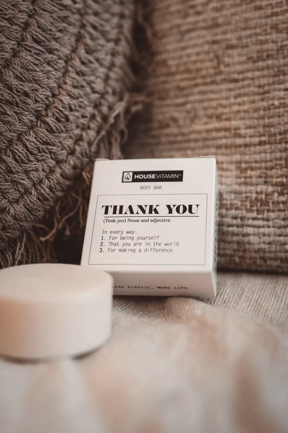 Housevitamin | Body bar in wit doosje met de tekst 'thank you' | Conceptstore Sisalla