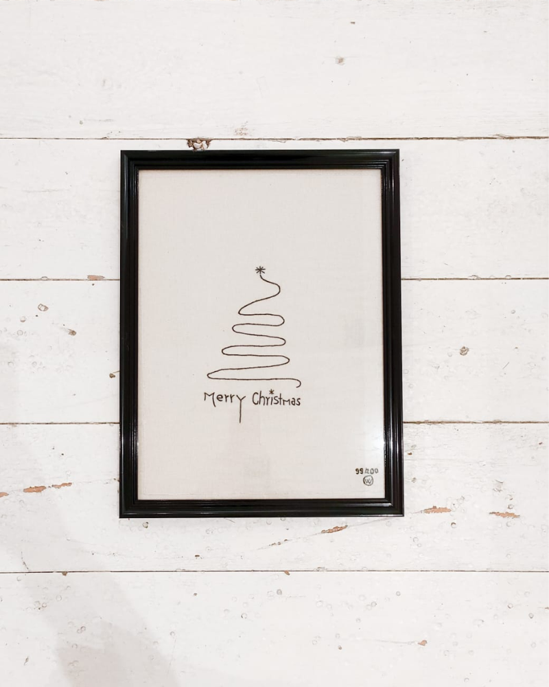 Lemonwise | Handgemaakt wandkleed met kerstboom en Merry Christmas | Conceptstore Sisalla