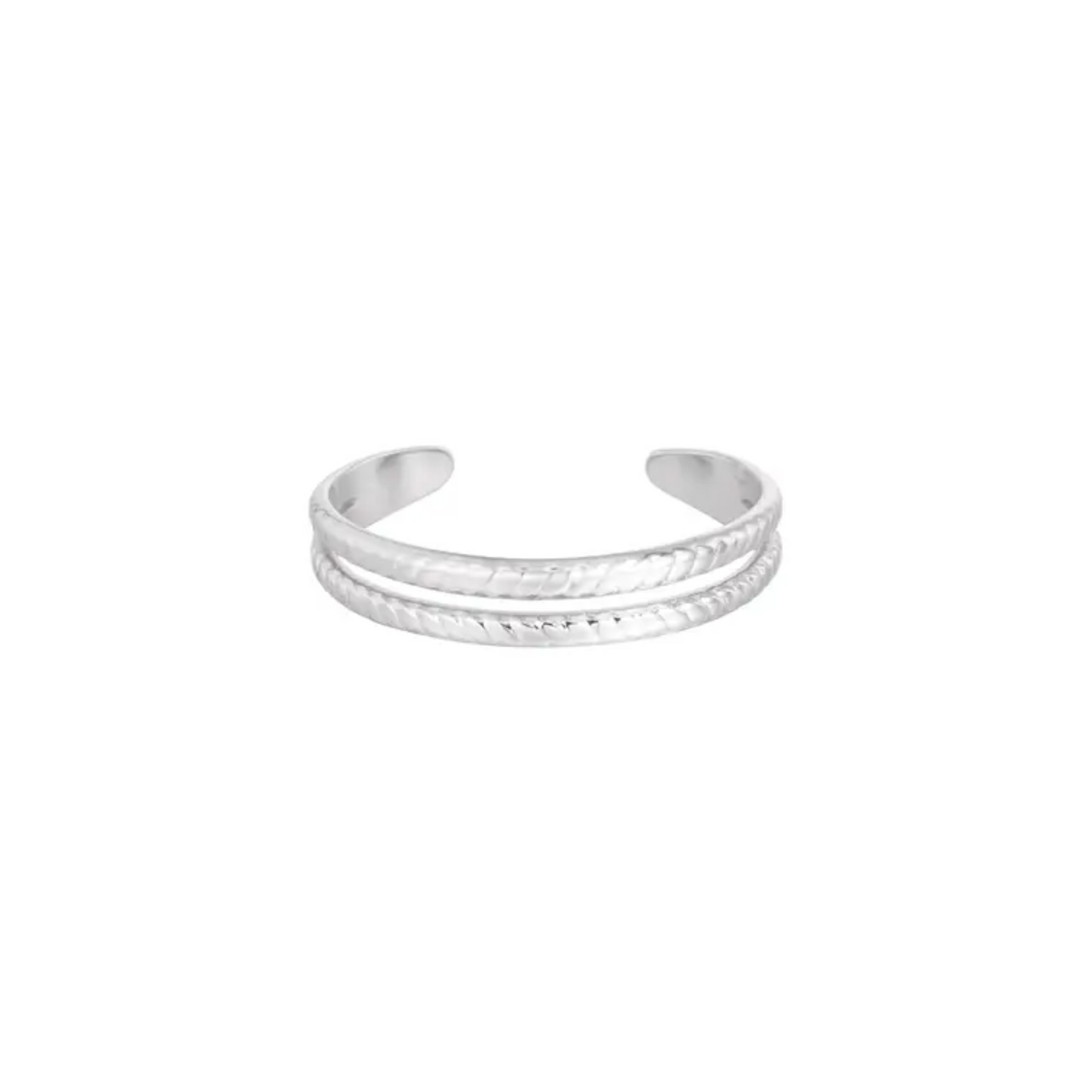 Yehwang | Dubbele ring Aisha van zilver stainless steel | Conceptstore Sisalla