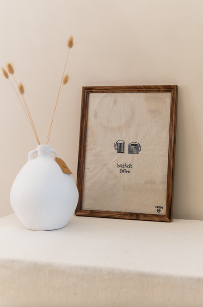 Lemonwise | Stitched art But first Coffee | Conceptstore Sisalla