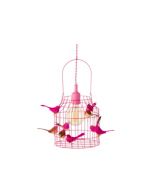 Hanglamp met vogeltjes | Ø 24 cm | Magenta