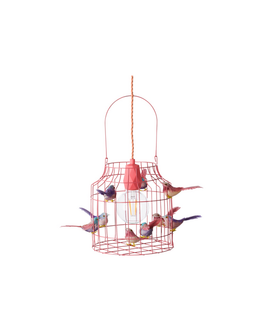 Hanglamp met vogeltjes | Ø 24 cm | Pastel roze