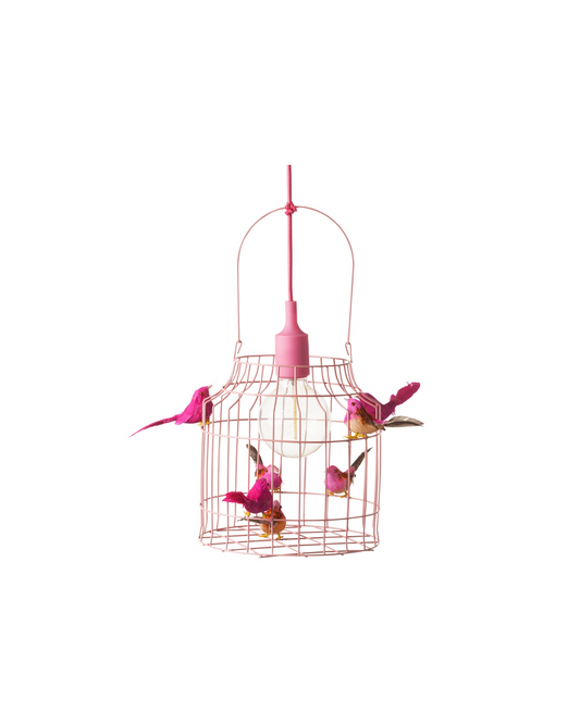 Hanglamp met vogeltjes | Ø 24 cm | Roze