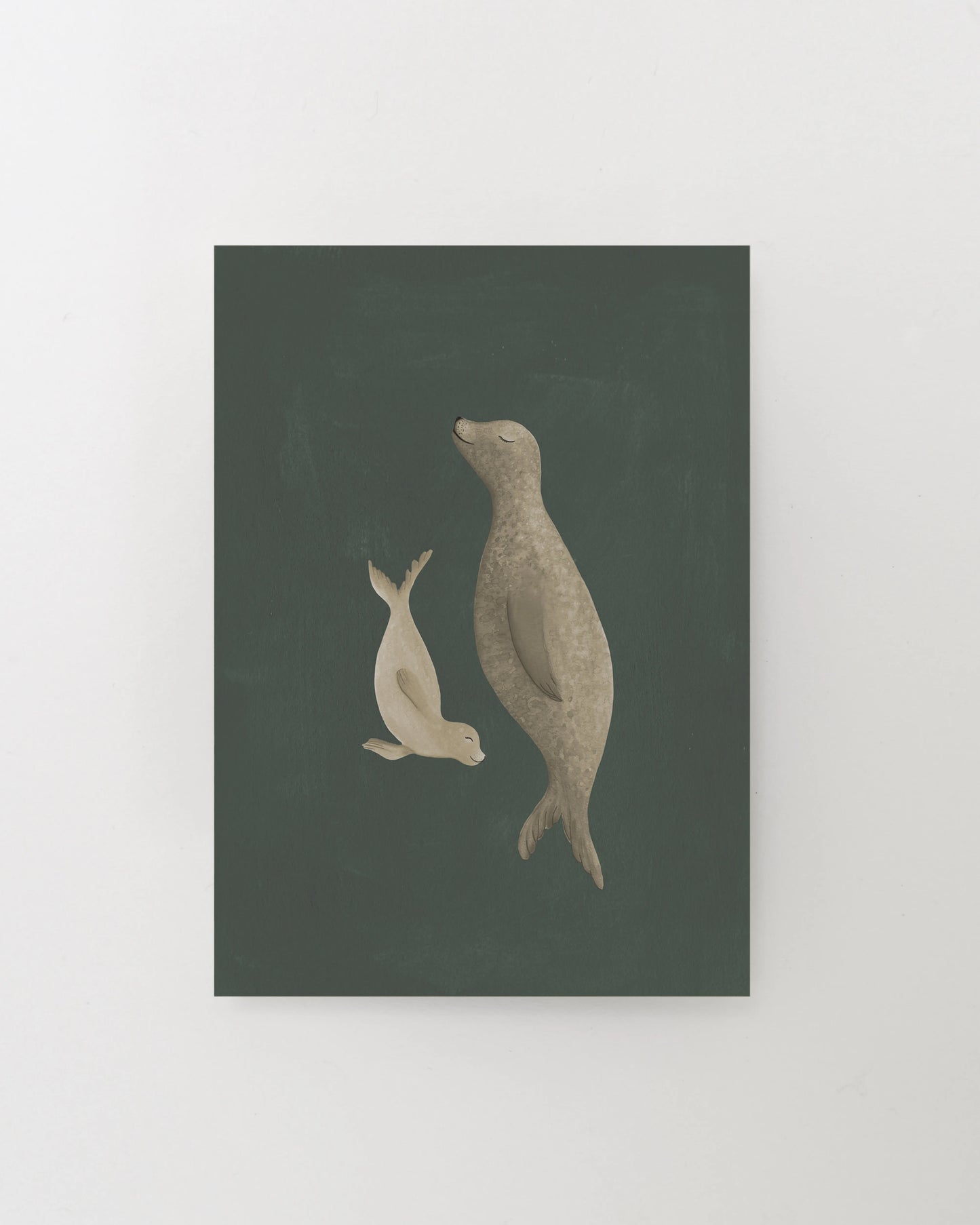 Enkele kaart | Moeder & baby zeehond | Donker
