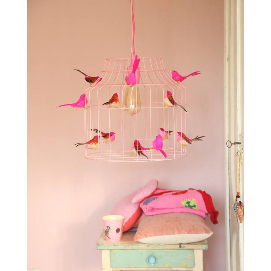 Hanglamp met vogeltjes | Ø 24 cm | Roze