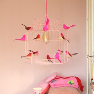 Hanglamp met vogeltjes | Ø 35 cm | Roze